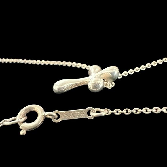 Tiffany & Co. Elsa Peretti Sterling Silver Medium Cross Pendant Necklace 16” - Picture 9 of 12